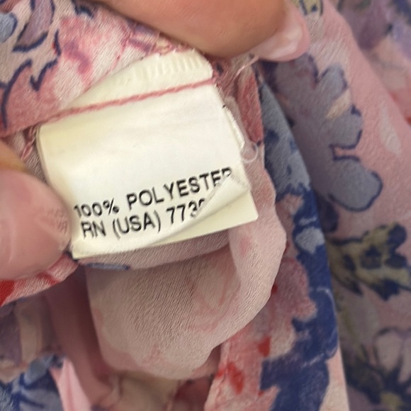 Zara Ruffled Flutter Sleeve Blouse in Pink and Blue - Picture 7 of 7